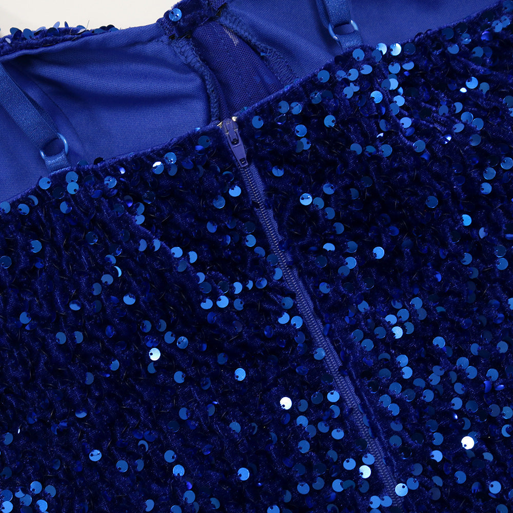 Levoire | Corset Filet Paillettes Fente Haute Robe Maxi Longue