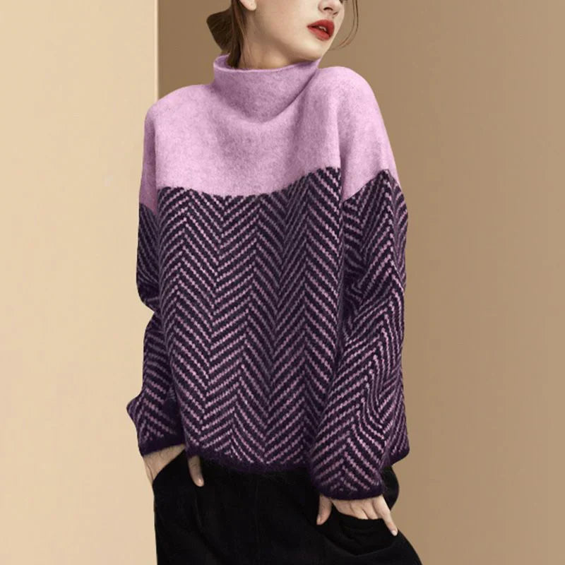 Levoire | Avec Col Montant Et Motif De Zigzag Lilas