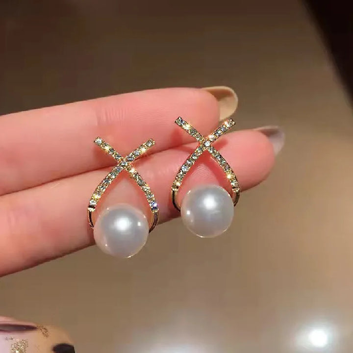 Levoire | Boucles D'Oreilles Avec Fermoir En Perles Couleur Or