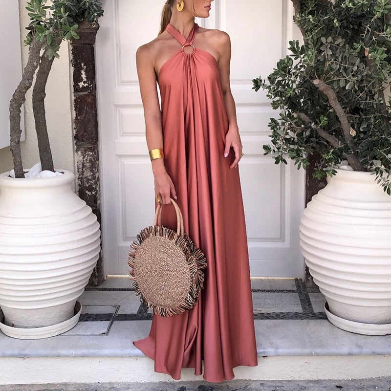 Levoire | Dos Nu | Robes Maxi Lâches À Tube Halter