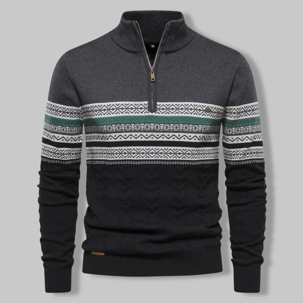 Levoire | Alpina Zippé Tricot Gris foncé