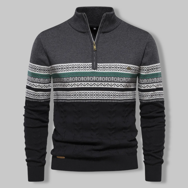Levoire | Alpina Zippé Tricot Gris foncé