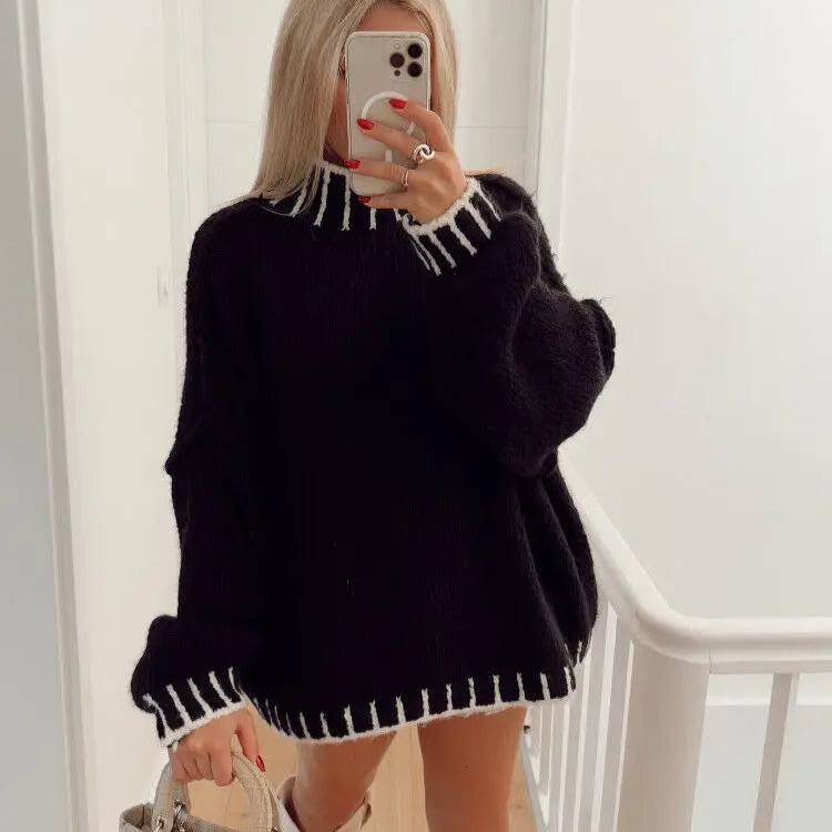 Levoire | Pull En Polaire Oversized À Manches Longues Chaude Noir