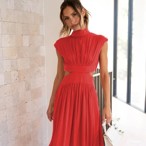 Levoire | Robe Courte Taille Haute Décolletée Rouge 1