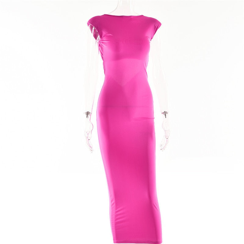 Levoire | Robe Maxi À Col Rond Avec Manches