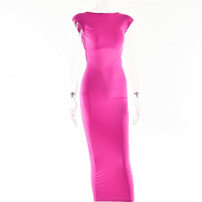 Levoire | Robe Maxi À Col Rond Avec Manches