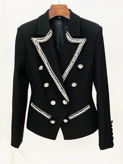 Levoire | Veste De Designer Diamants Cristal Perles Blazer Droite Pantalon Le blazer