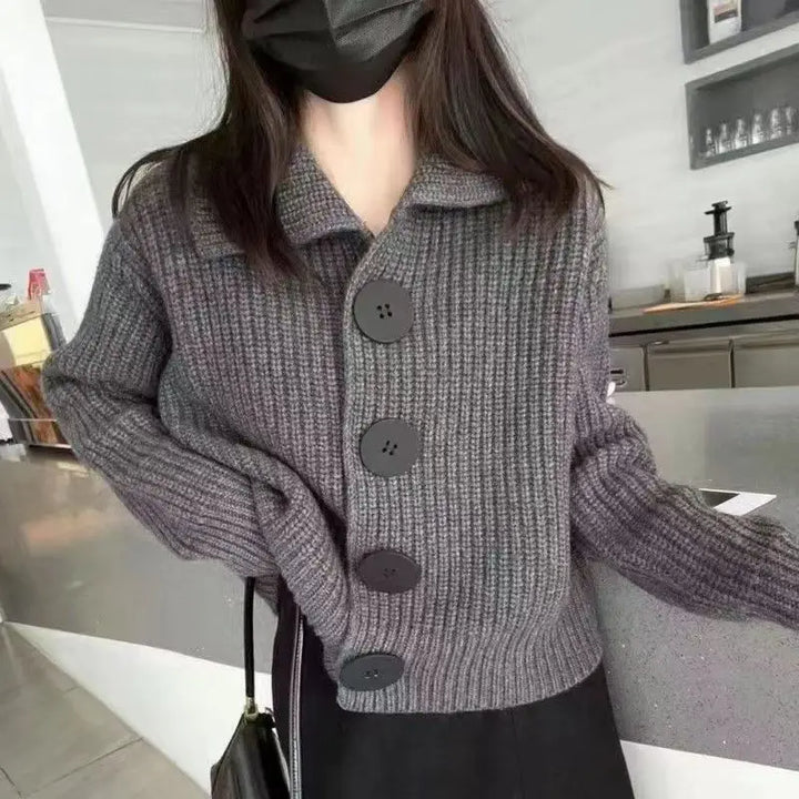 Levoire | Veste En Tricot Élégante Avec Fermeture À Boutons Gris