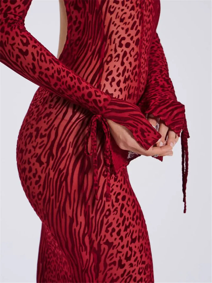 Levoire | Imprimé Léopard-Zèbre-Médium-Avec Capuche-Maxi Robe