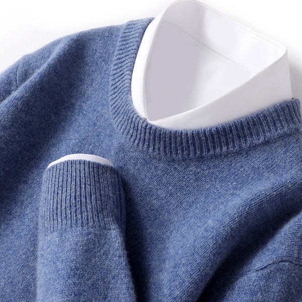 Levoire | Pull Homme Avec Un Design De Col Double Contemporain, Idéal Pour Les Occasions Décontractées Et Formelles Bleu