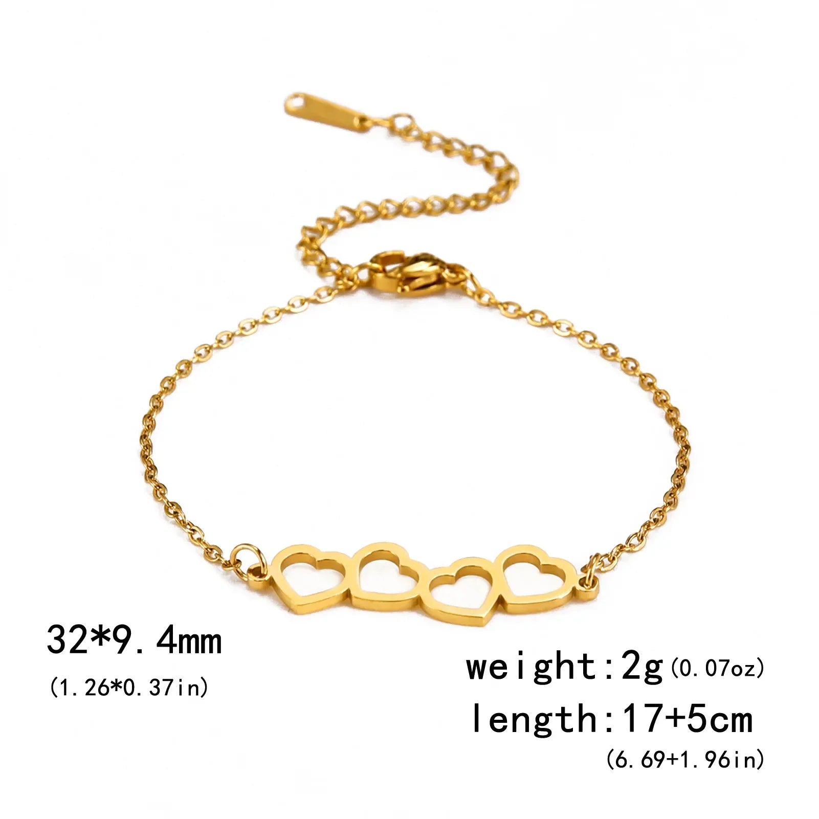 Levoire | Bracelet Cœur En Acier Inoxydable Couleur or