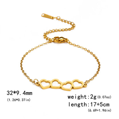 Levoire | Bracelet Cœur En Acier Inoxydable Couleur or