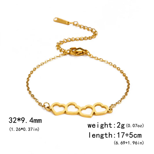 Levoire | Bracelet Cœur En Acier Inoxydable Couleur or