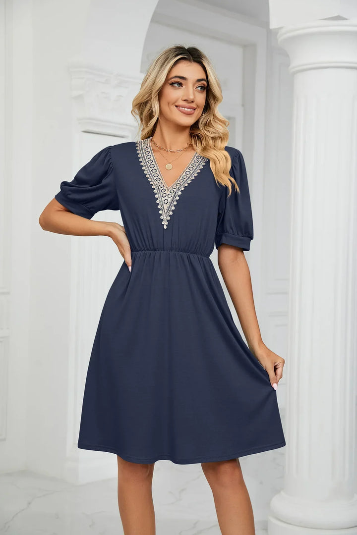 Levoire | Robe En Patchwork Simple Avec Des Pointes Pour Le Printemps/Été