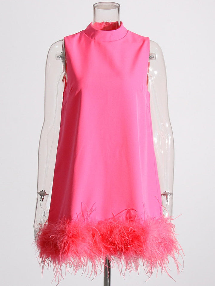 Levoire | Robe En Plumes Rosa