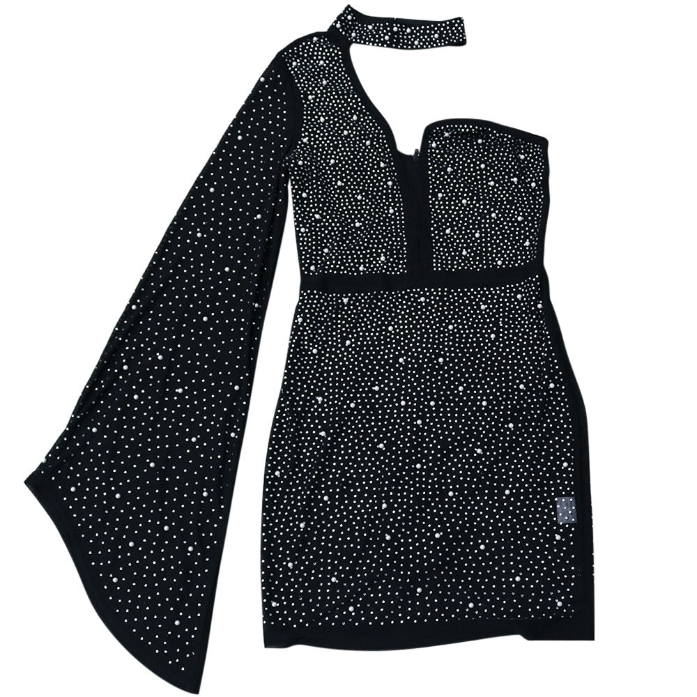 Levoire | Robe À Une Épaule Et Tissu En Filet Minimode