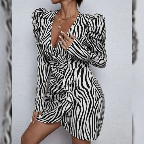 Levoire | Robe V-Cou Rayée Bureau