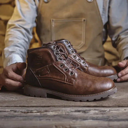 Levoire | Bottes En Cuir Pour Hommes Dans Le Style Britannique Braun