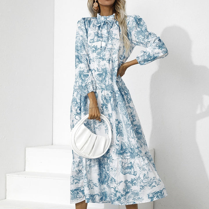 Levoire | Robe Imprimé Floral Automne Vert