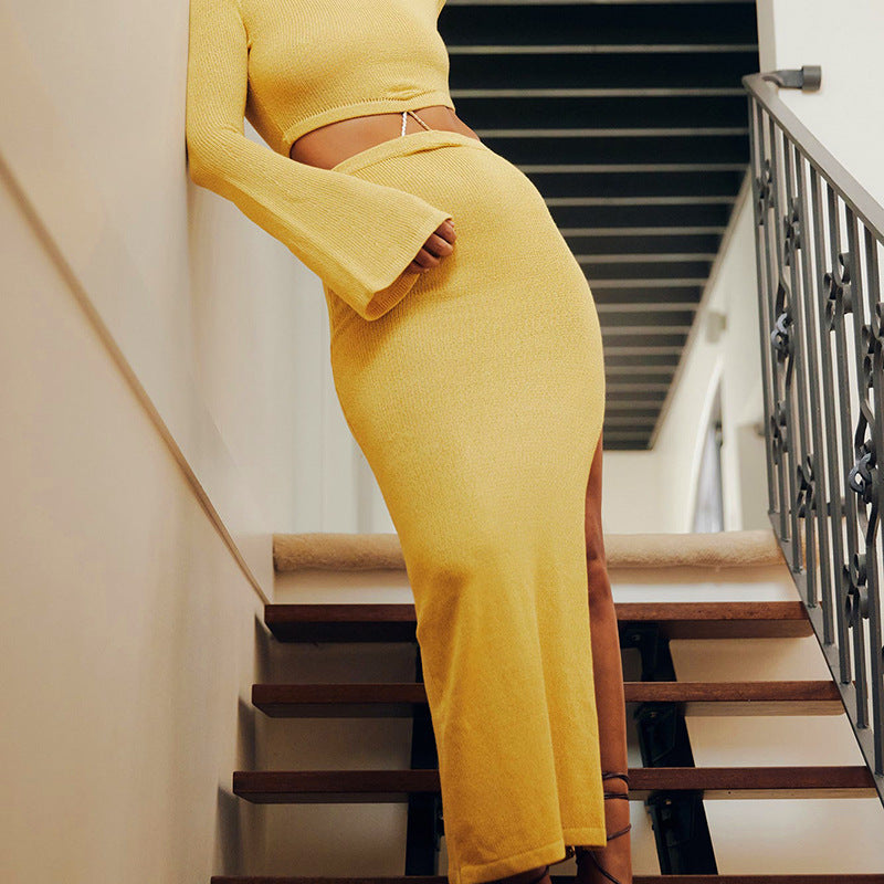 Levoire | Ensemble Jupe Cropped Et Maxi À Manches Longues