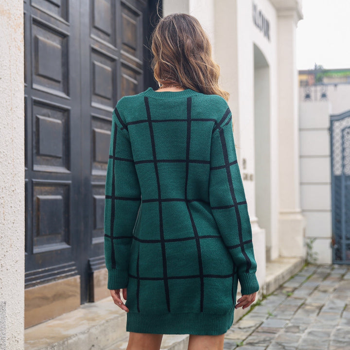Levoire | Pull Grande Taille Vert À Carreaux
