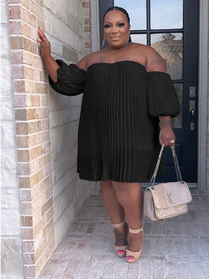 Levoire | Robe Sans Manches En Chiffon À Épaules Dénudées Plissée Noir