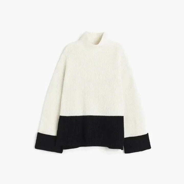Levoire | Pull-Vee Confortable À Col Montant Avec Manches Longues Blanc