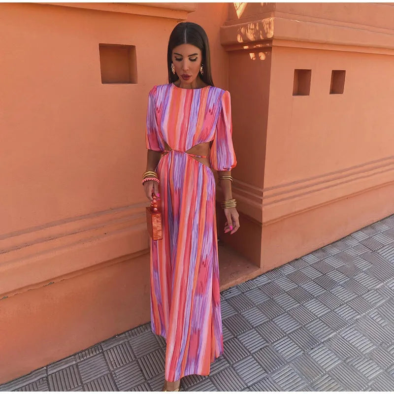 Levoire | Robe Dos Nu À Lacets À Rayures