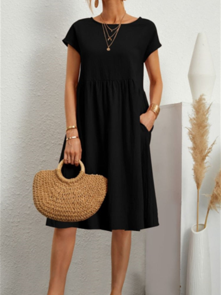 Levoire | Robe Mi-Longue À La Mode Pour Femmes Noir