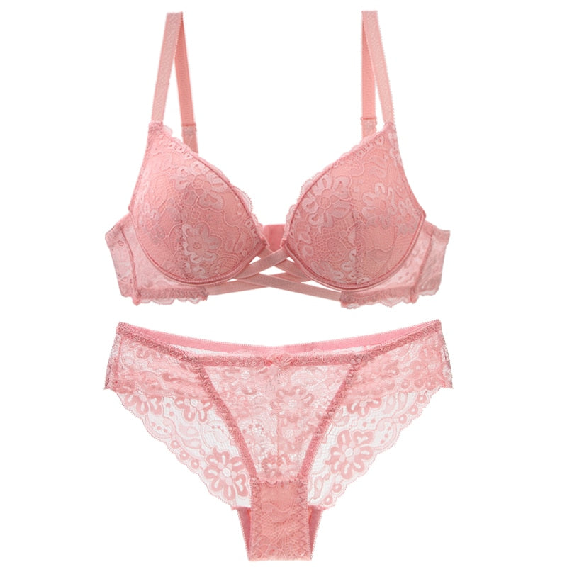 Levoire | Ensemble De Lingerie Push-Up En Dentelle Grande Taille Rosarot