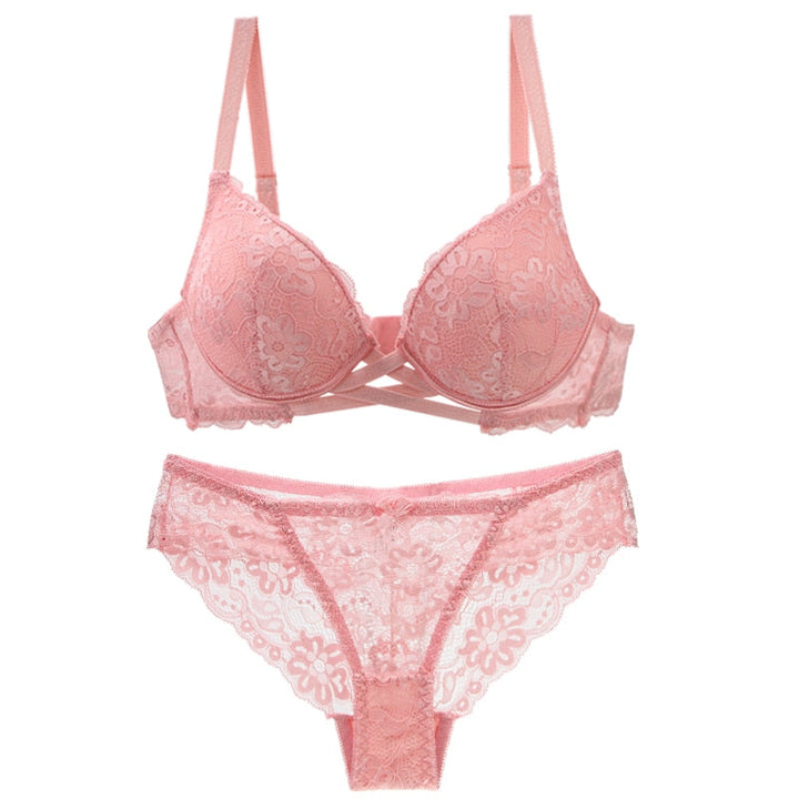 Levoire | Ensemble De Lingerie Push-Up En Dentelle Grande Taille Rosarot