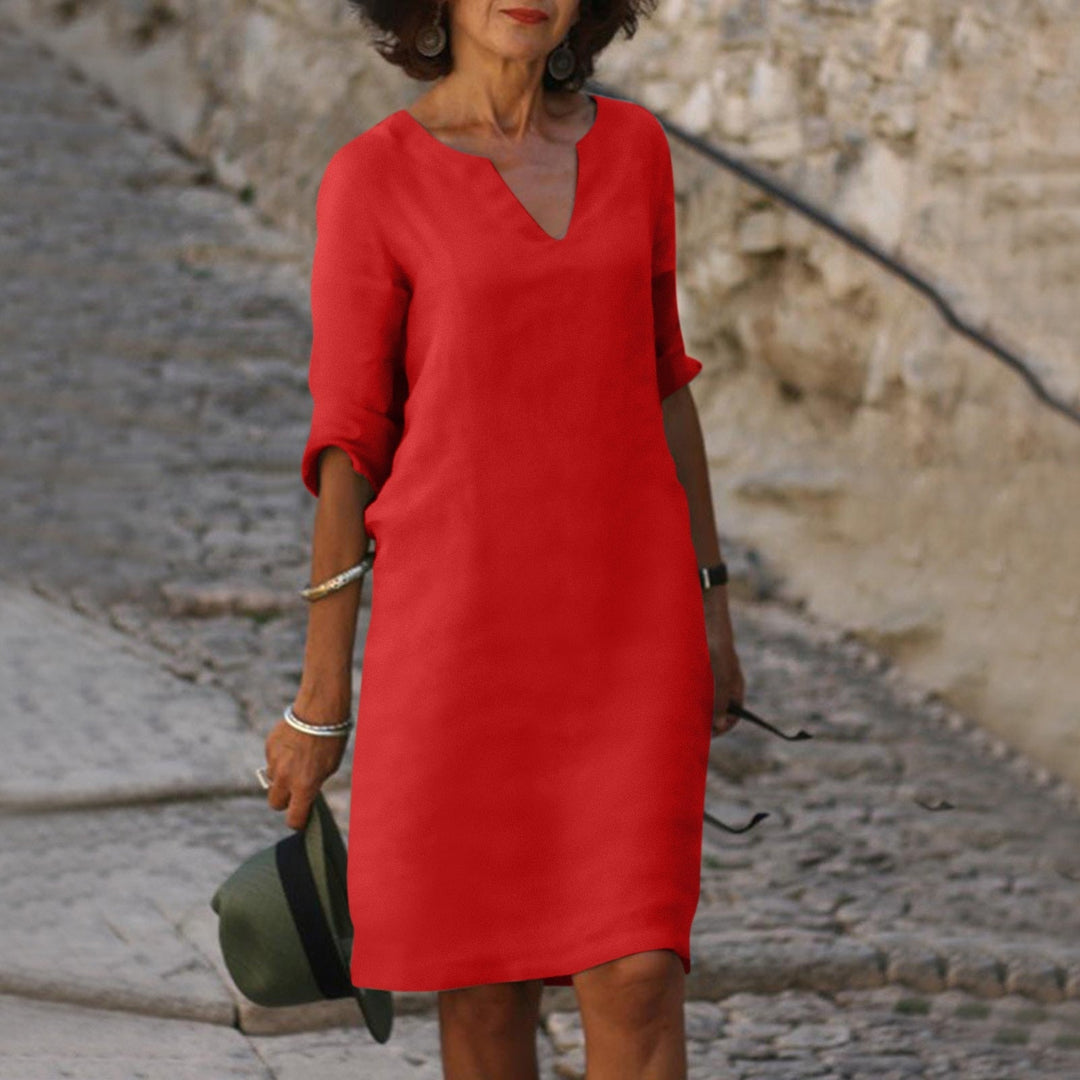 Levoire | Robe À Encolure En V Couvrant Le Ventre Intemporelle Rot
