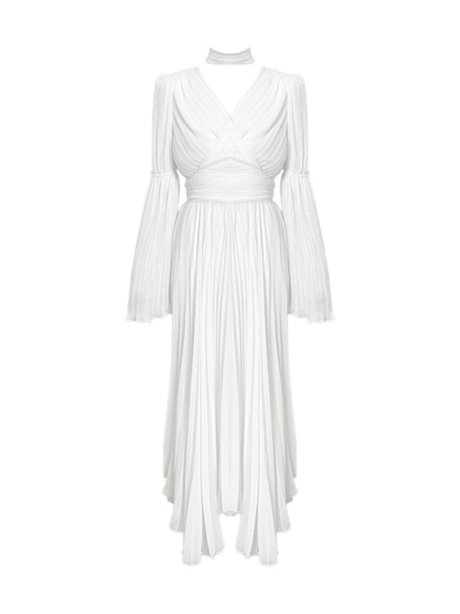 Levoire | Robe Maxi Plissée Vintage Sans Manches