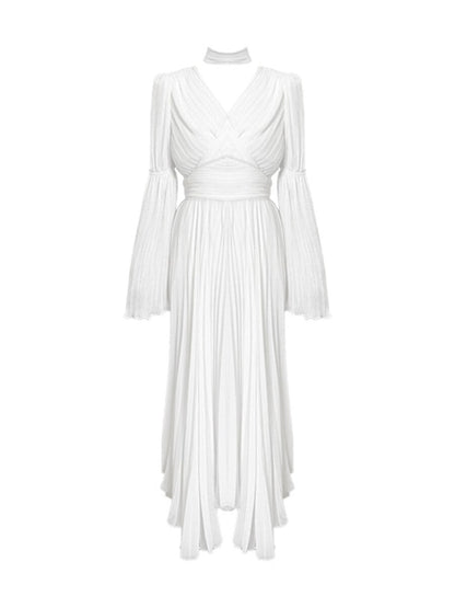 Levoire | Robe Maxi Plissée Vintage Sans Manches