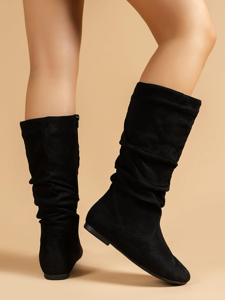 Levoire | Bottes Daim Femmes Genou Fermeture Éclair