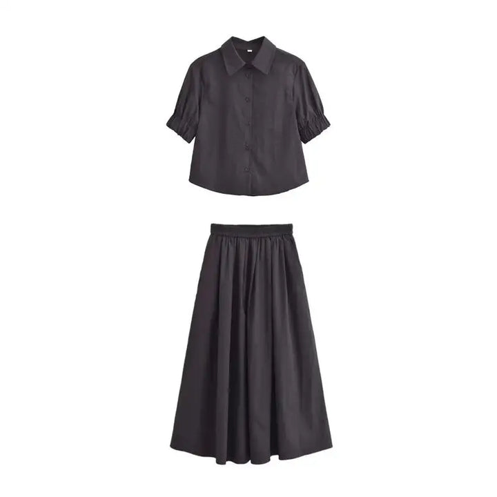 Levoire | Polo Chic Et Jupe Plissée Noir