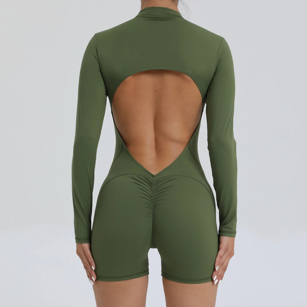 Levoire | Combinaison De Yoga Avec Décolleté Dans Le Dos Vert