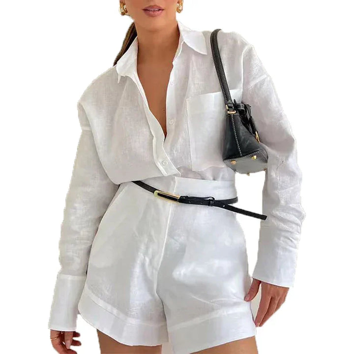 Levoire | Ensemble Classique Pour Femmes À Manches Longues Et Shorts