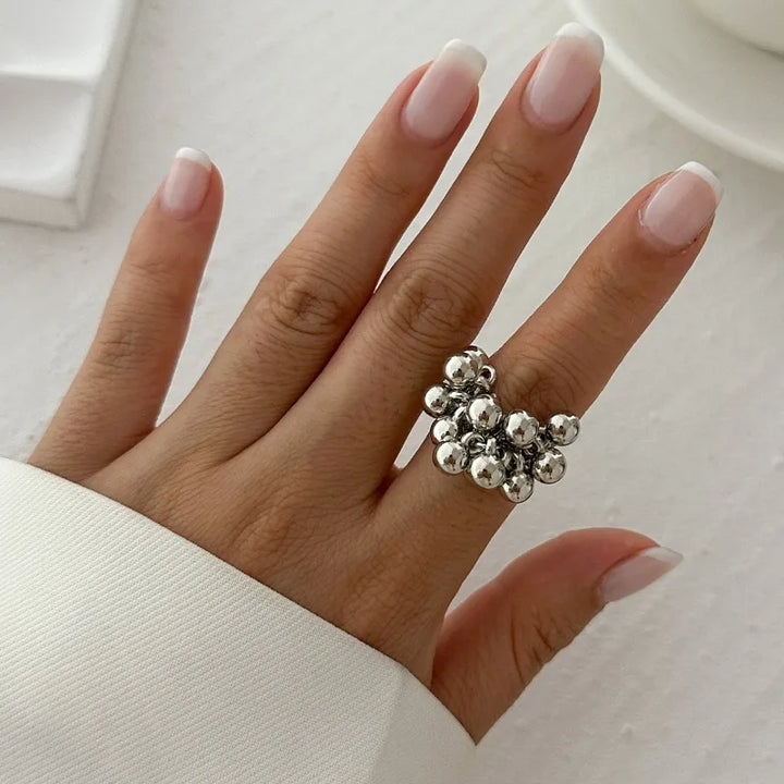 Levoire | Bague Perles Ajustable 01 Argent