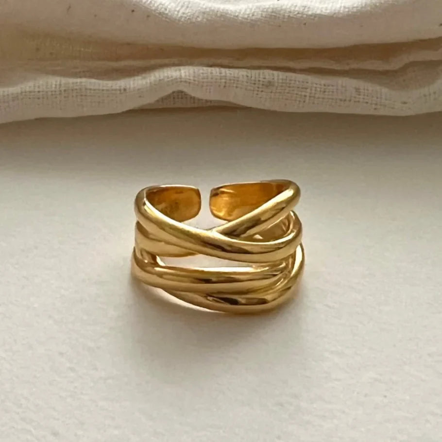 Levoire | Bague Géométrique En Argent Sterling 925 Comme sur l'image ajustable