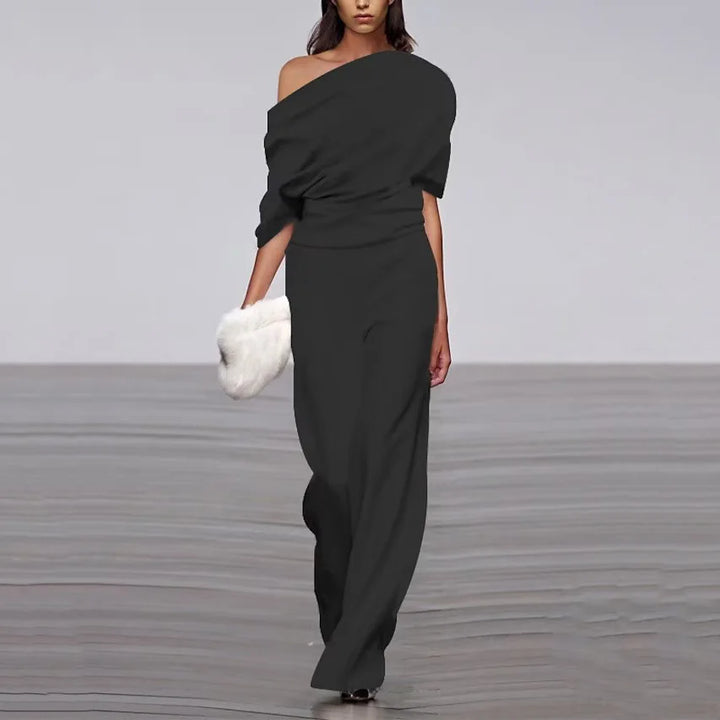 Levoire | Ensemble De Printemps Élégant Avec Décolleté One Line Noir