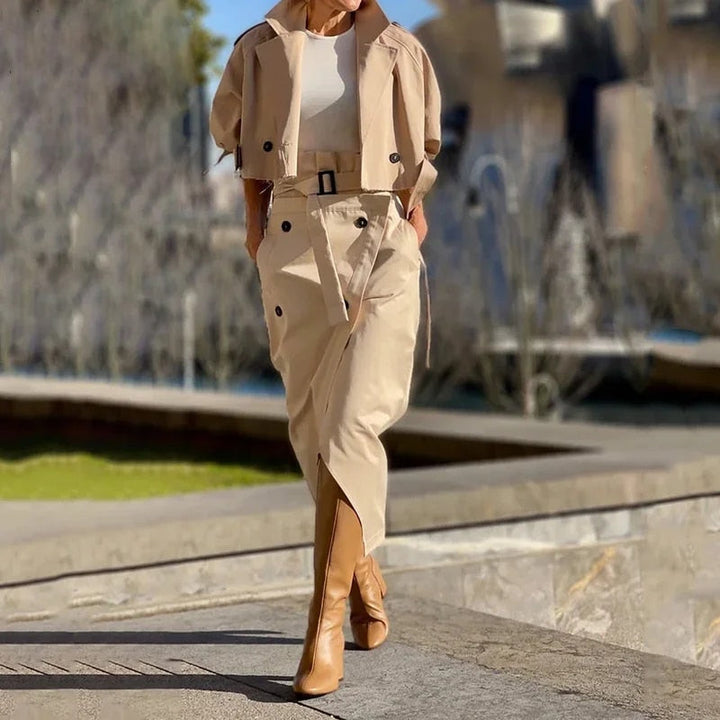Levoire | Ensemble À Deux Pièces Élégant Khaki