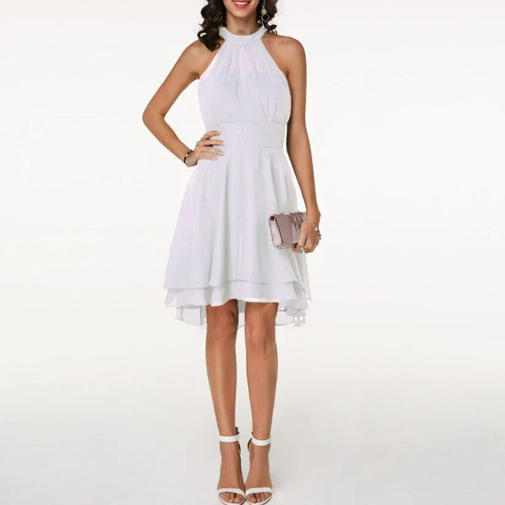 Levoire | Robe Élégante Avec Des Volants Charmants Blanc