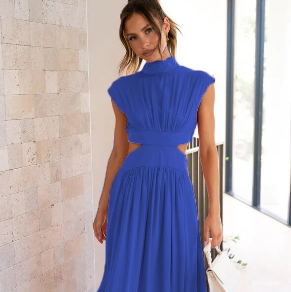 Levoire | Robe Courte Taille Haute Décolletée Bleu 2