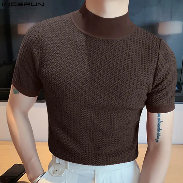 Levoire | T-Shirt En Tricot Élégant Avec Col Haut Pour Hommes