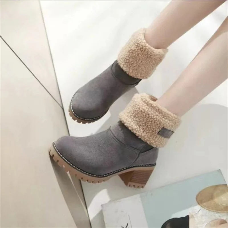 Levoire | Bottes D'Hiver Chaudes À Col Rabattable Gris foncé