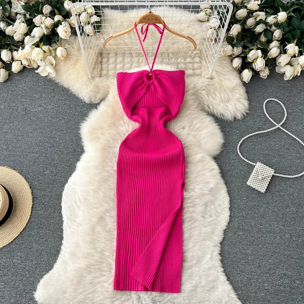 Levoire | Robe Maxi Tricot Tendance Dos Nu Pour Femmes