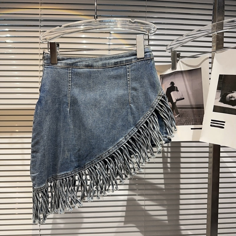 Levoire | Jupe En Denim Courte Bleu