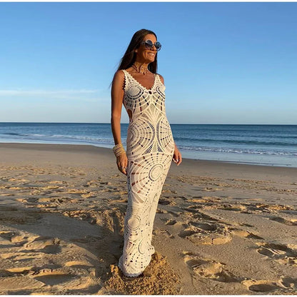 Levoire | Robe Maxi Dos Nu Au Crochet