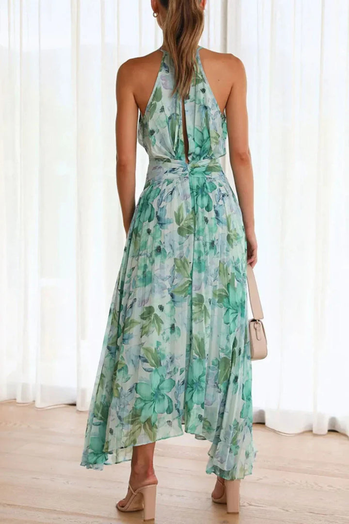 Levoire | Robe Plissée Fleurie Pour Femme - Vert